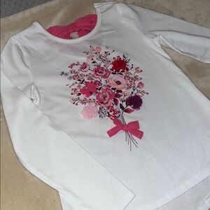 Little Girl Flower Print Long Sleeve Top